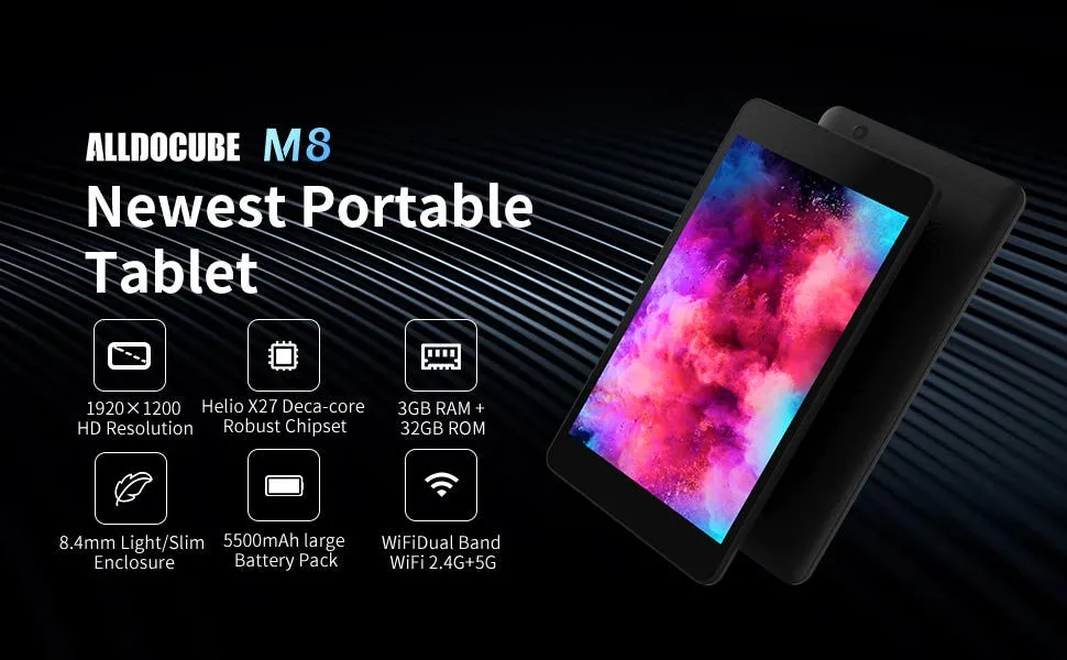 Dual SIM LTE tablet ALLDOCUBE M8 available on Amazon