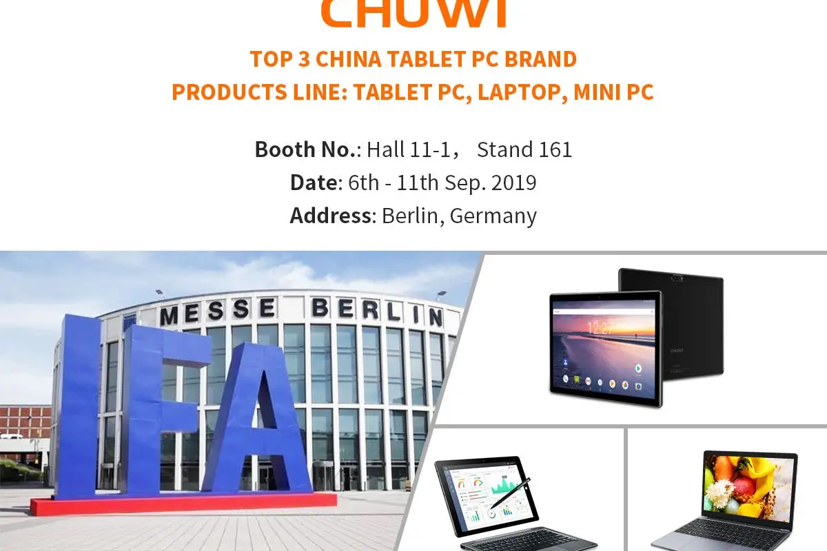 CHUWI’s Latest Products will be unveiled at IFA 2019