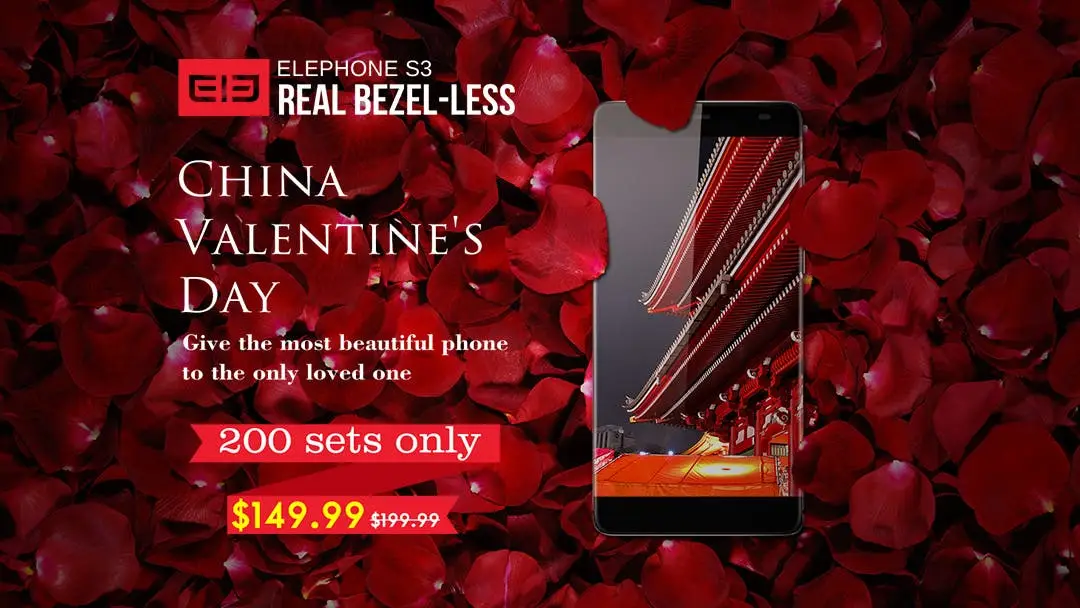 Elephone S3 on sale for the China's annual most romantic Valentine's Day