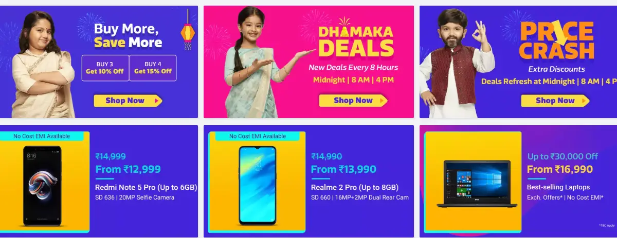 Here are the big smartphone deals from Flipkart Festive Dhamaka Sale in India