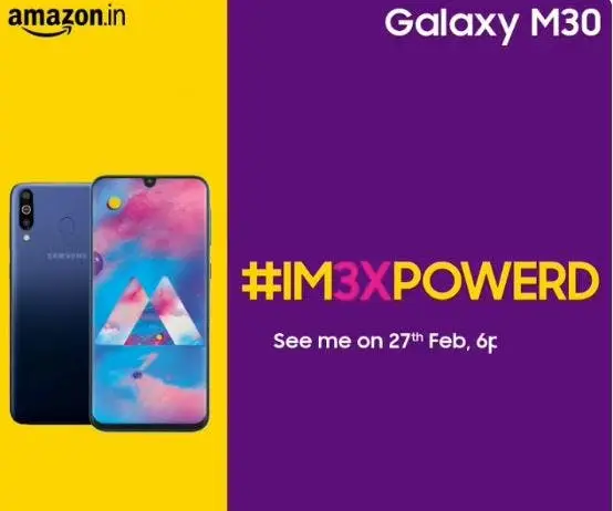 Galaxy M30 with triple rear cameras confirmed for Feb 27 launch
