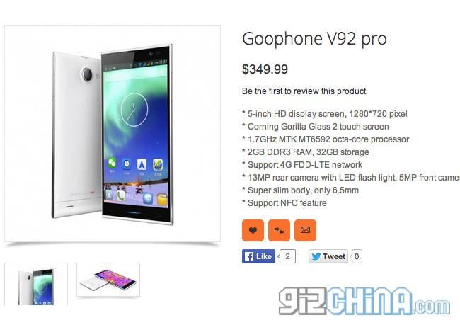 GooPhone V92 pro is a turbo charged iNew V3 with octacore processor and 4G LTE