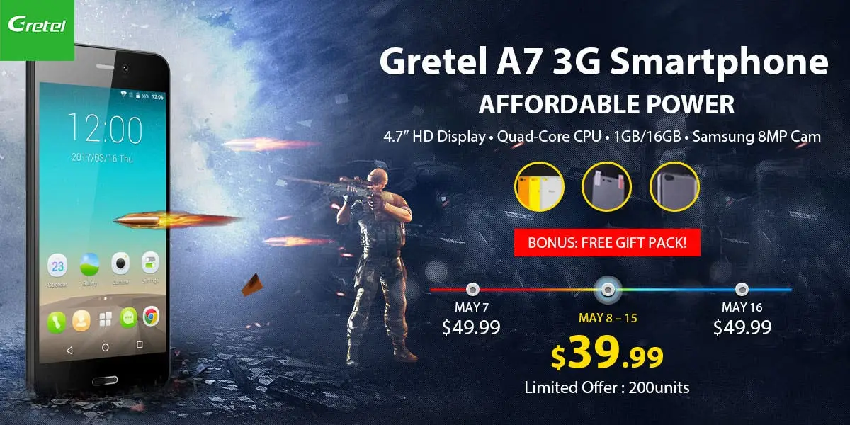 Gretel A7 First Hands-on Video, available at Gearbest for $39.99