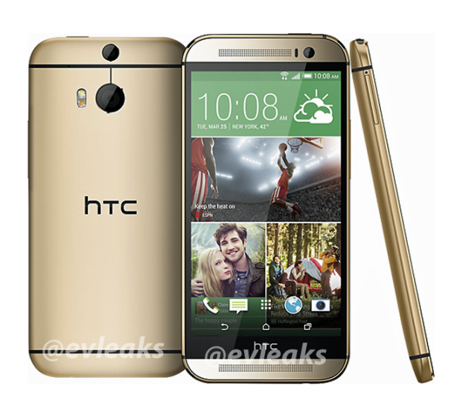 Gold HTC One 2 render also has the dual camera treatment!