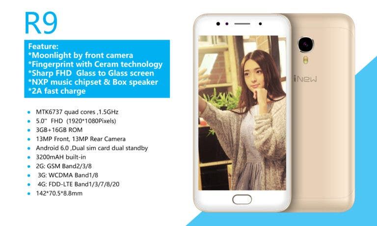 iNew Pandora R9 full specs; will feature 'moonlight' for selfies