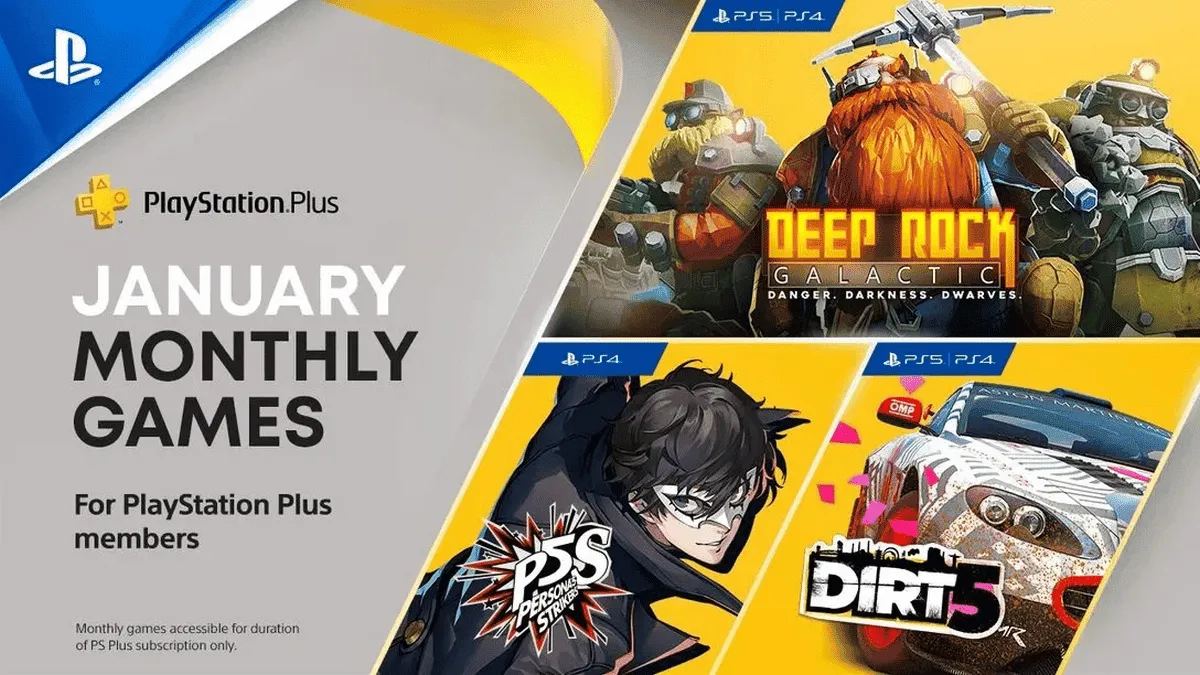 PS Plus January 2022 Games revealed: Persona Strikers, Deep Rock Galactic, and DIRT 5