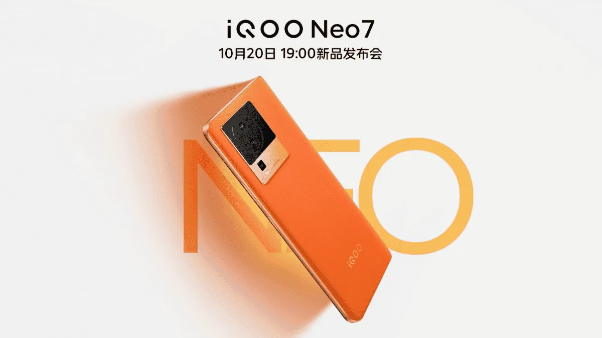 iQOO Neo 7 arrives on October 20