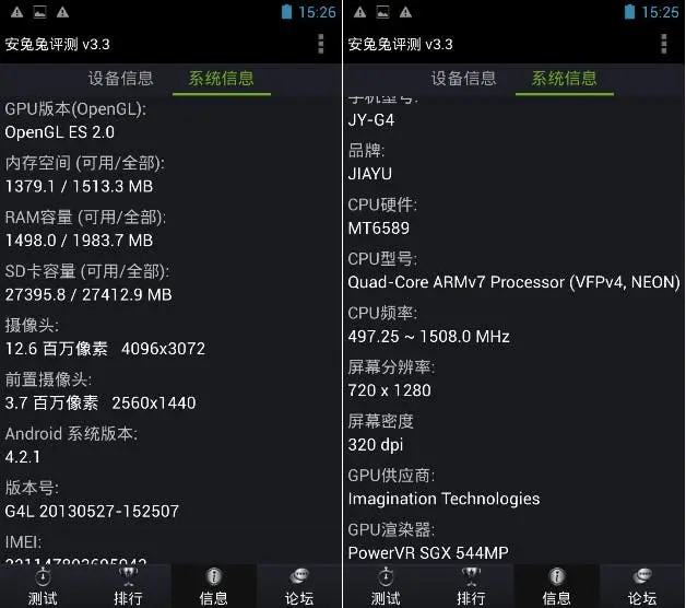32GB JiaYu G4 Turbo with 2GB RAM scores almost 16,000 in Antutu!
