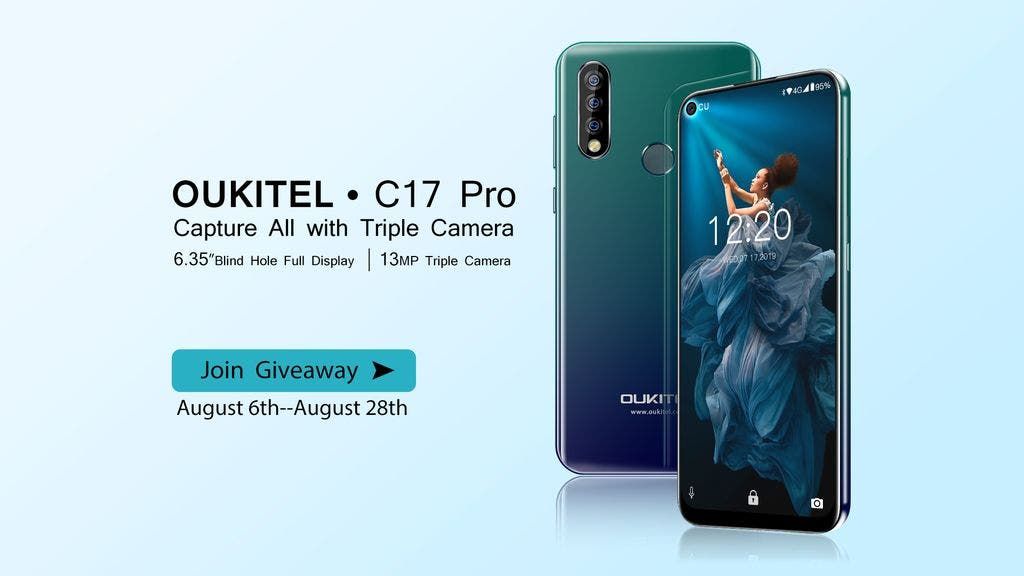 OUKITEL C17 Pro goes official with triple cameras and a giveaway