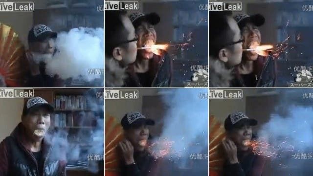 How is this guy breathing smoke and fire!?