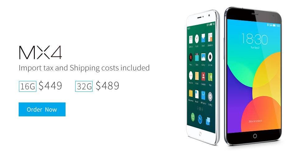 Breaking, Meizu MX4 pricing includes import tax and shipping!