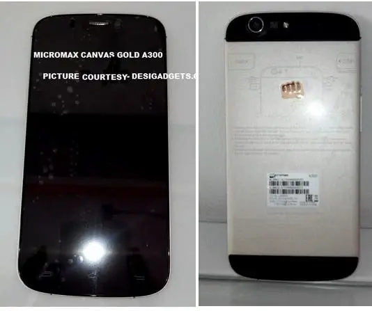 Micromax Canvas Gold A300 leaked in new images