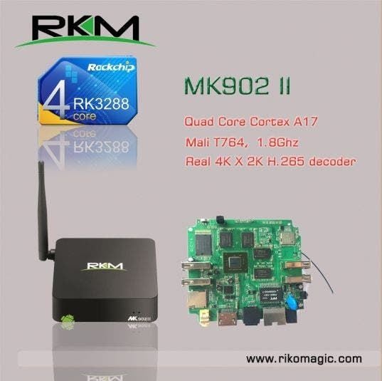 RK3288 powered Rikomagic MK902 II TV box to start shipping this month