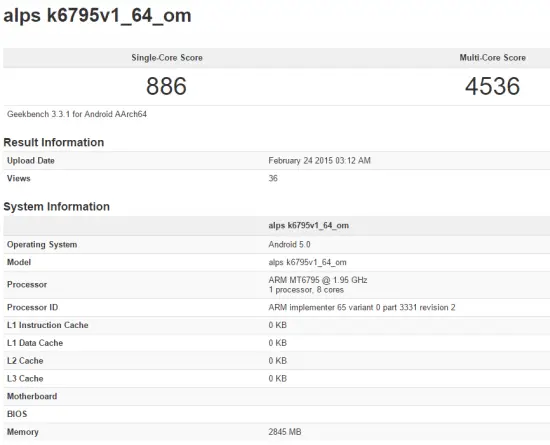 Geekbench shows off what the Mediatek MT6795 is made of