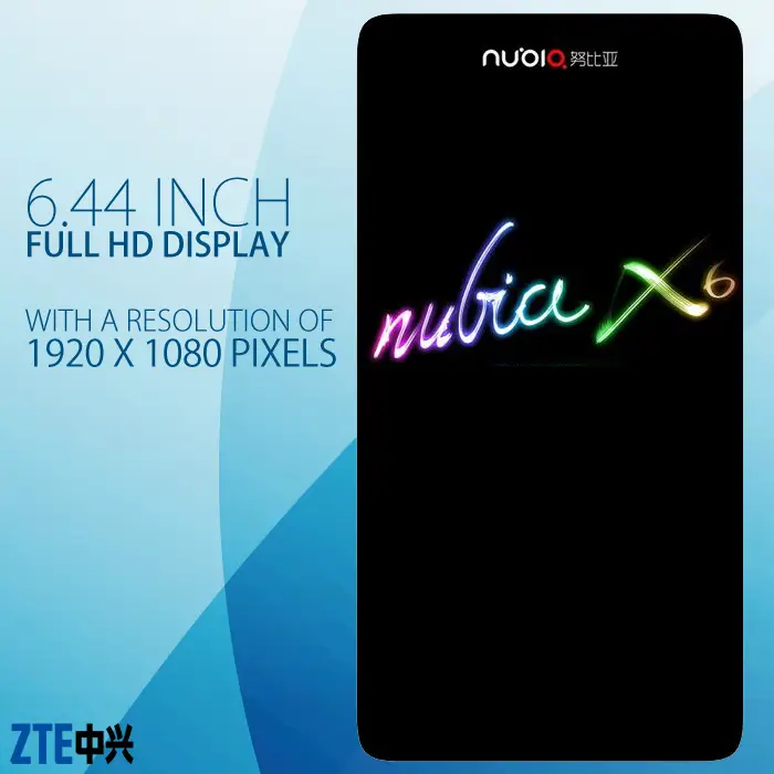 Nubia X6 will have 6.44-inch 1080 FHD display