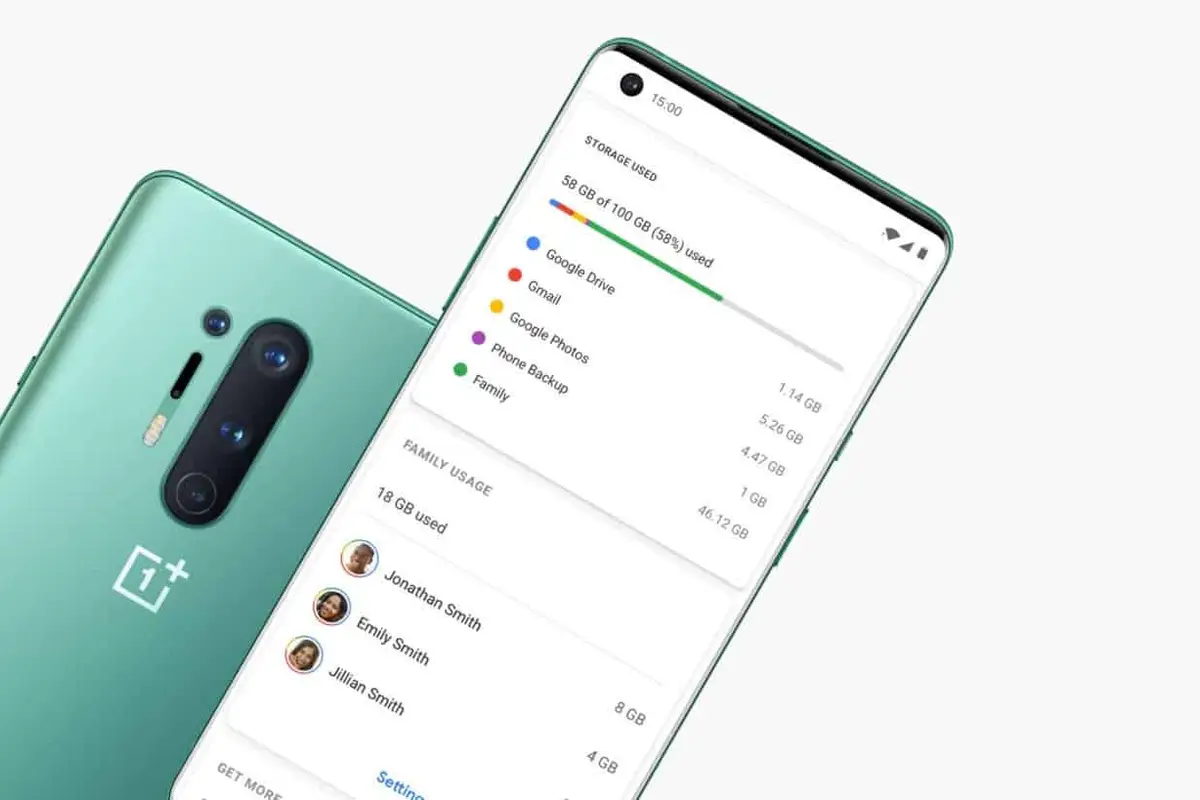 OnePlus 8: the brand offers 3 months of Google One storage