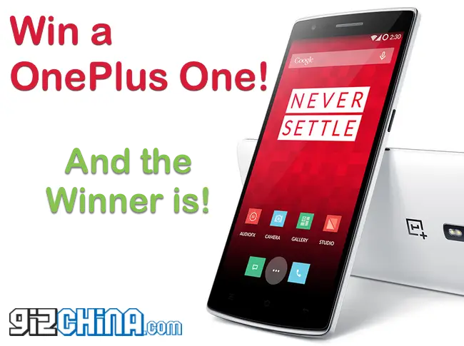 OnePlus One 16GB and Invites Winners