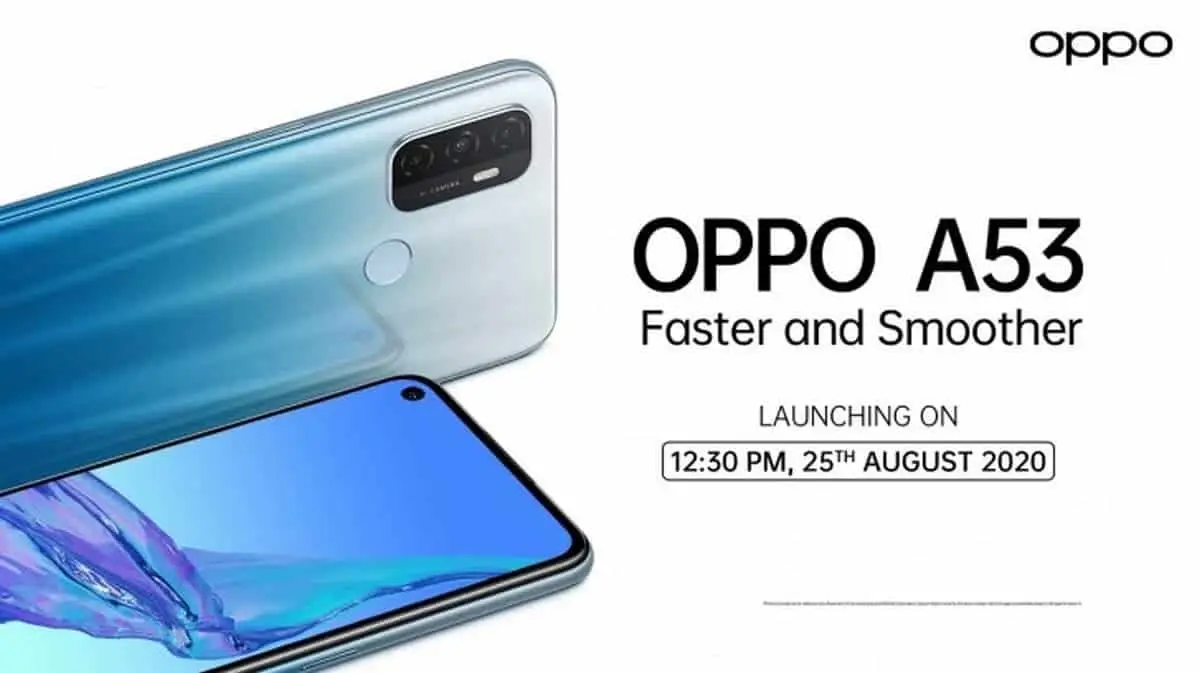 Oppo A53 will be unveiled in India on August 25