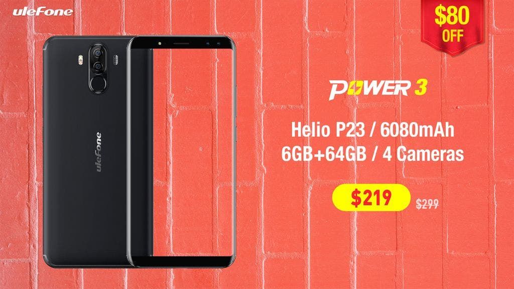 Big battery Ulefone Power 3 and Power 3S sale on Aliexpress