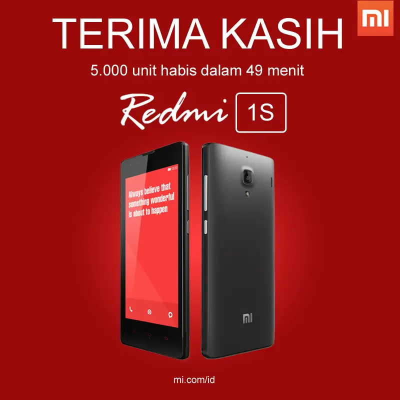 Xiaomi Redmi 1S sells out in under an hour in Indonesia