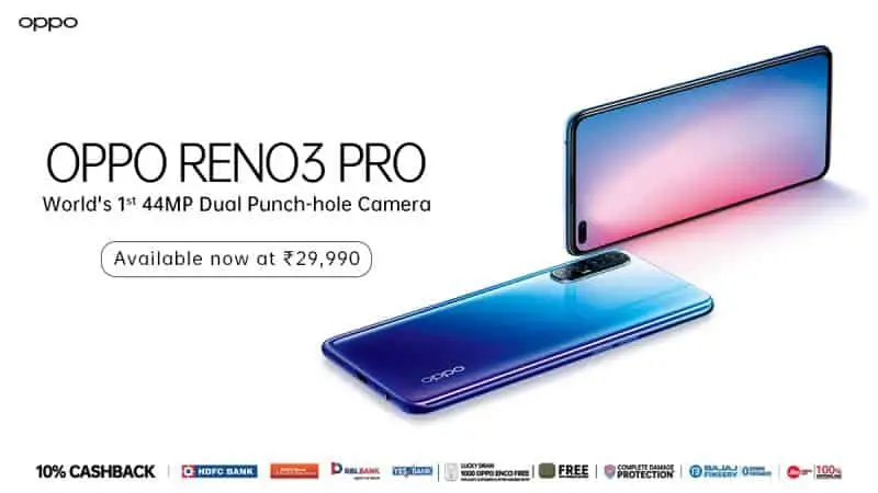 OPPO Reno 3 Pro 4G goes official in India