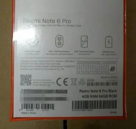 Alleged Xiaomi Redmi Note 6 Pro Box Leaked