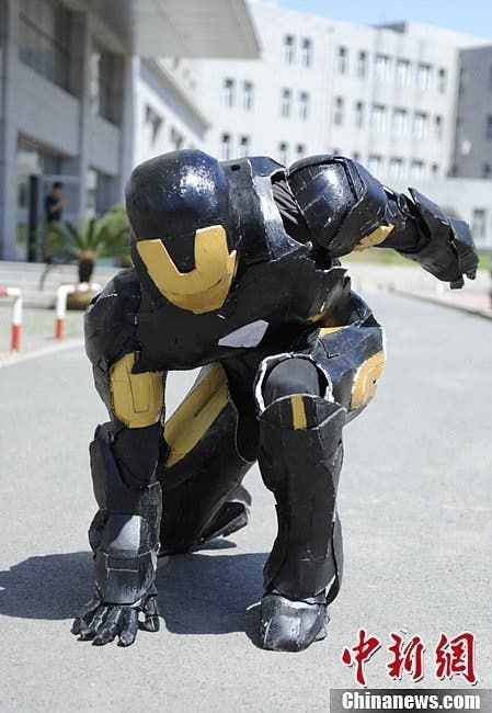 Homemade Chinese Iron Man takes to the streets in Changchun