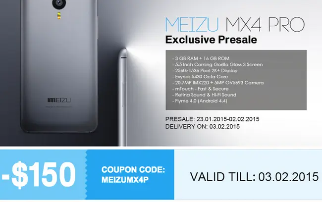 Update: Save $180 off the Meizu MX4 Pro for a limited time!