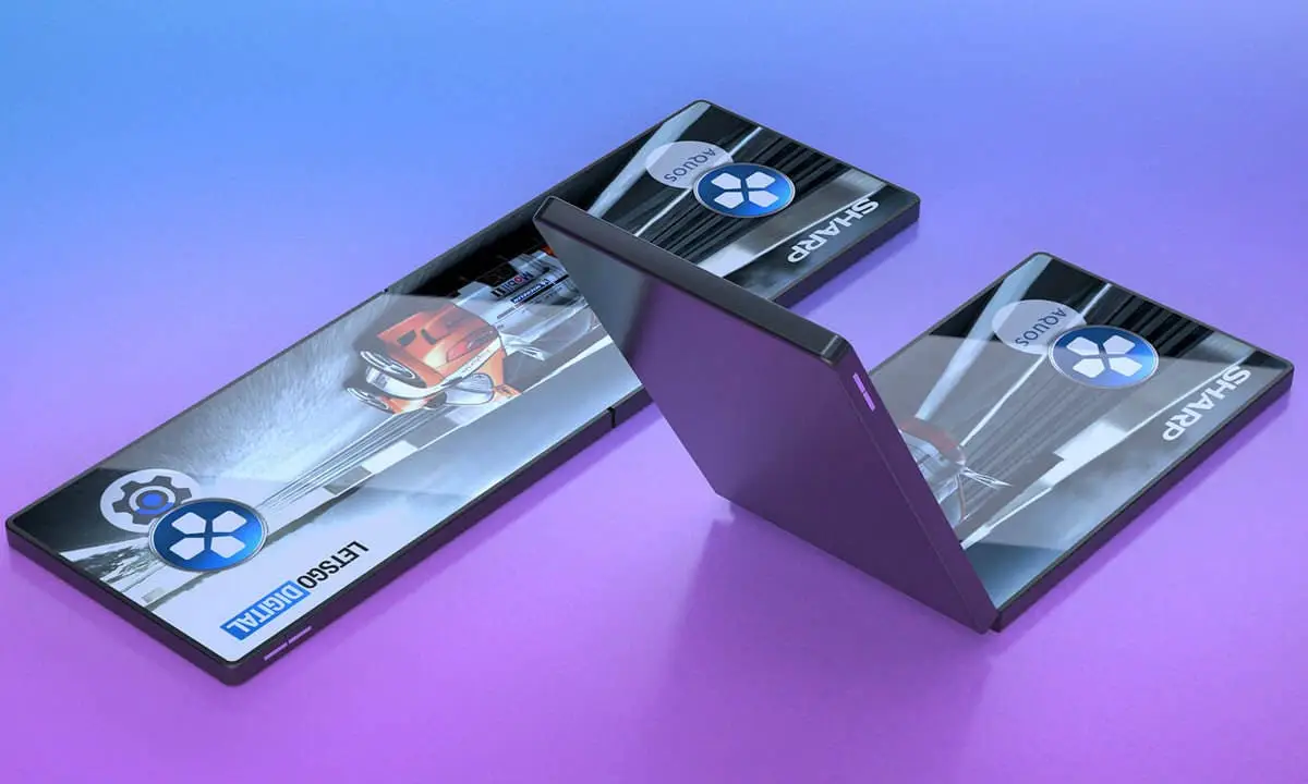 Sharp showcases a dual foldable smartphone with 300,000 bending lifetime