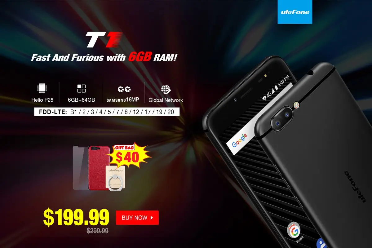 Ulefone T1 Presales Finally Kick Off - Get the Helio P25 & 6GB RAM Phone for $199.99