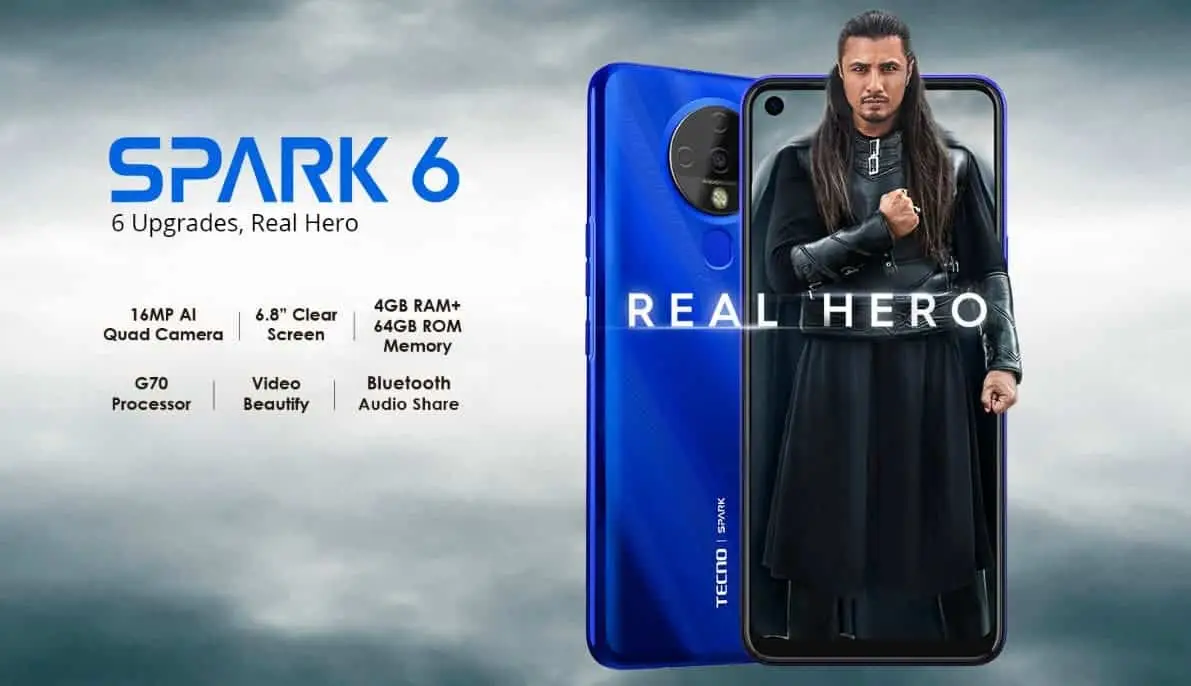 Tecno Spark 6 announced with 6.8-inch LCD, Helio G70 and 5000mAh battery