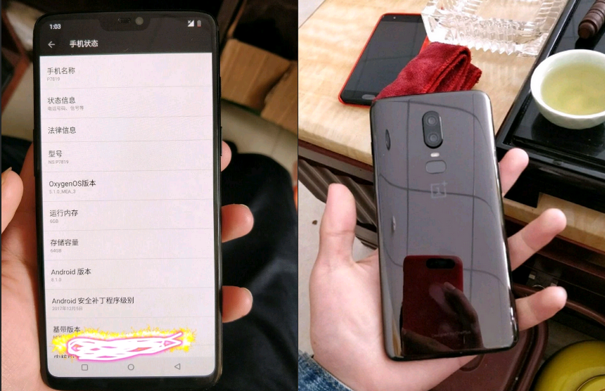 Alleged OnePlus 6 leaks out with a top-notch and Snapdragon 845