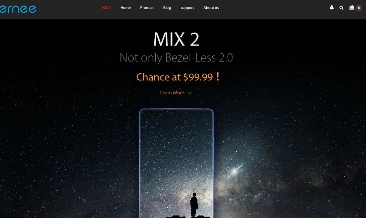 Get the Tri-Bezel-Less Vernee MIX 2 for just $99.99 on Vernee's Official Website