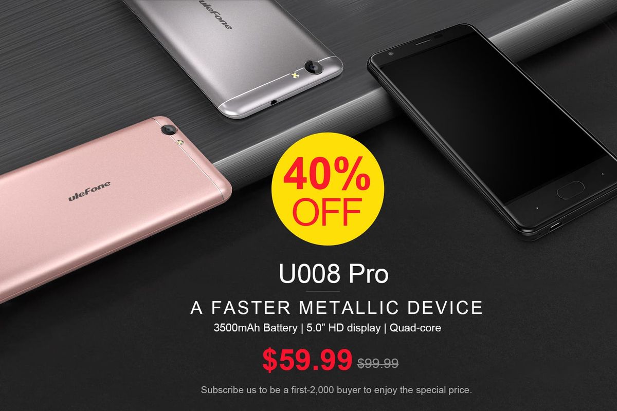 Ulefone U008 Pro with 3500mAh battery, 2GB RAM being offered for $59.99