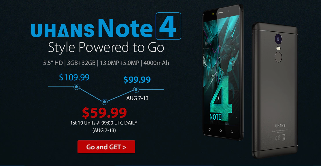 UHANS Note4 Presales Kick Off - On Flash Sale for $59.99