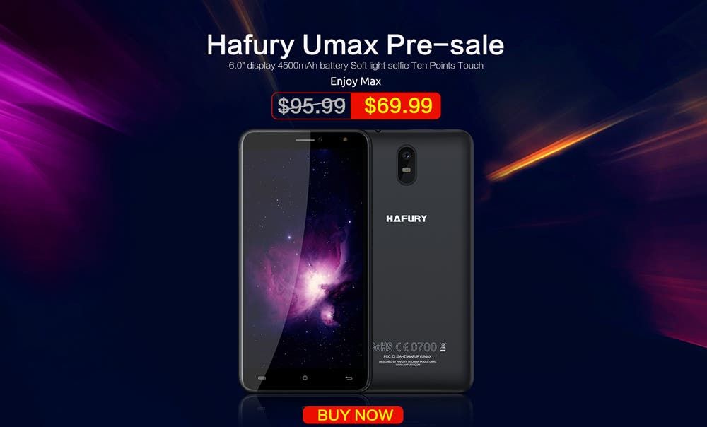 6.0-inch Hafury Umax will cost as low as $69.99 during presale