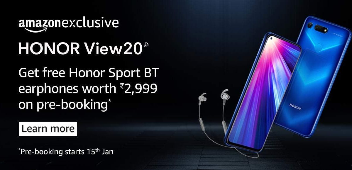 Honor View 20 Pre-Booking to begin from January 15 on Amazon India