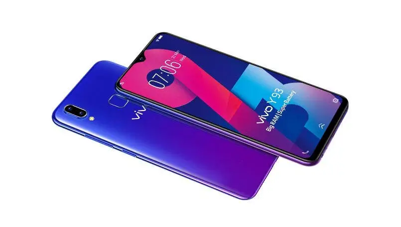 Vivo Y93 with waterdrop notch officially listed on Vivo website in India