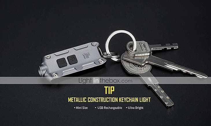 Nitecore TIP LED Light Keychain selling for $17.99 at Lightinthebox