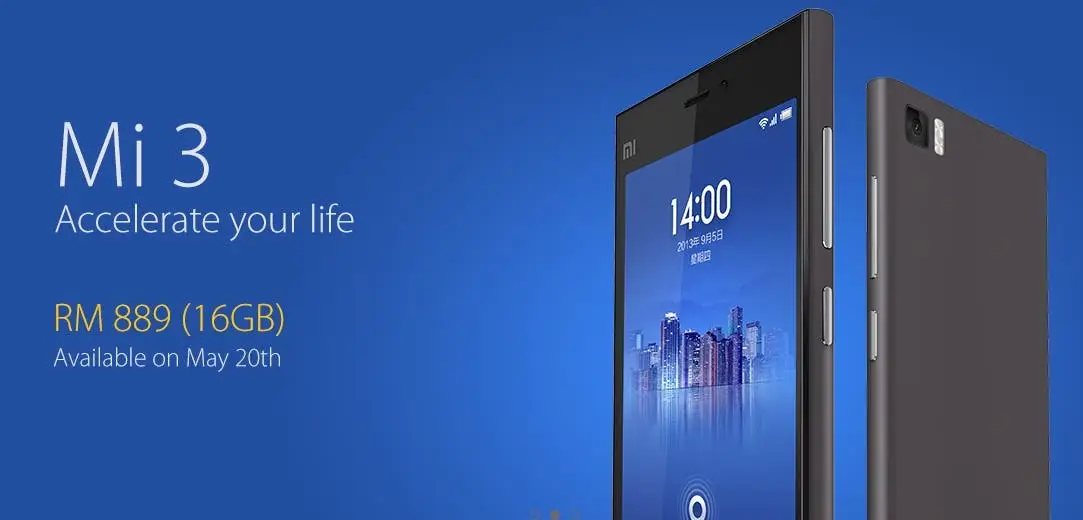 Xiaomi Mi3 will be available in Malaysia from 20th May for RM899 ($278)