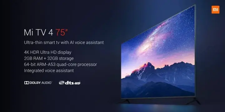 Xiaomi Mi TV 4 gets a 75" model