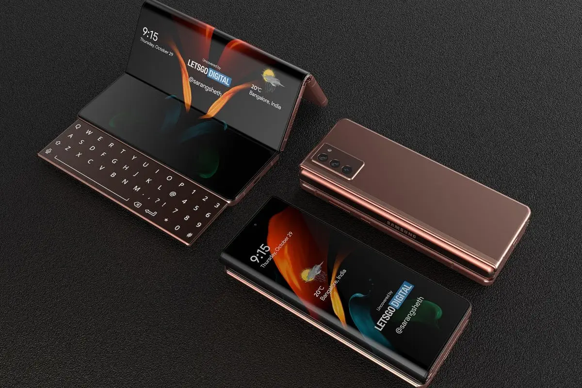 High-quality images of the possible Galaxy Z Fold 3 with sliding keyboard