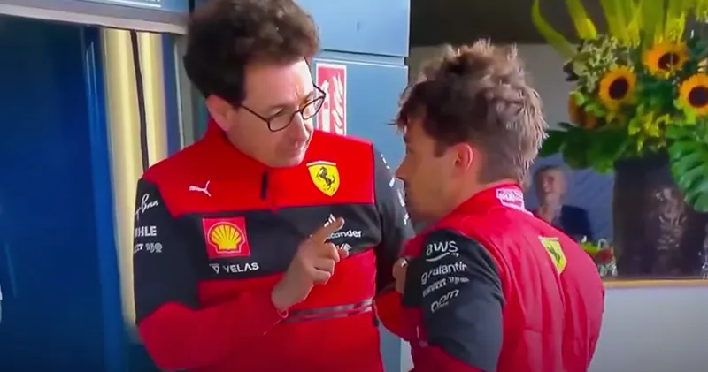 Video. Het onderonsje tussen Mattia Binotto en Charles Leclerc