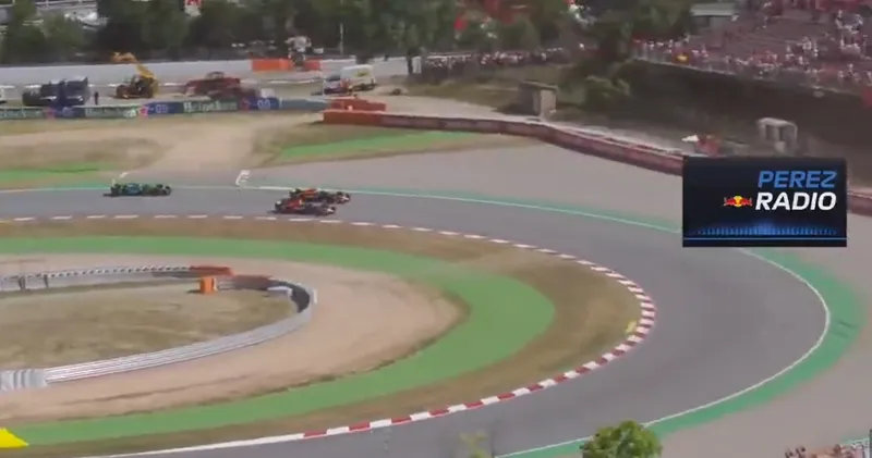 Video. De teleurgestelde boordradio van Sergio Pérez na de race