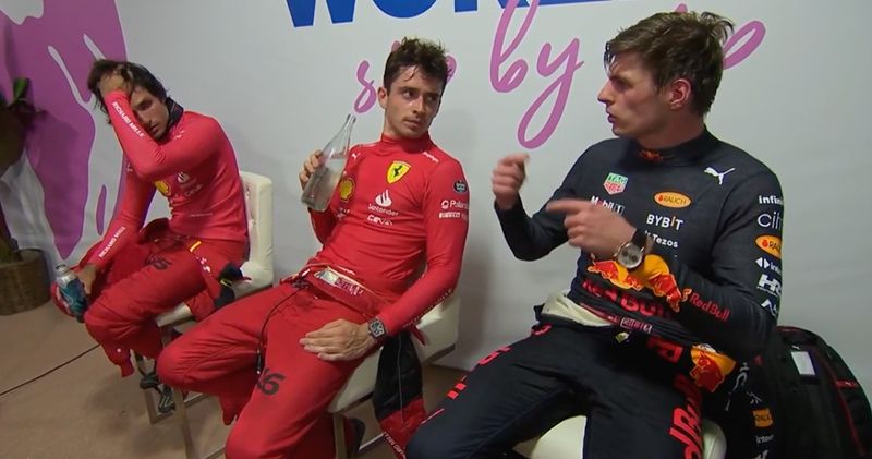 Video. Max Verstappen bespreekt de Miami Grand Prix met Charles Leclerc en Carlos Sainz