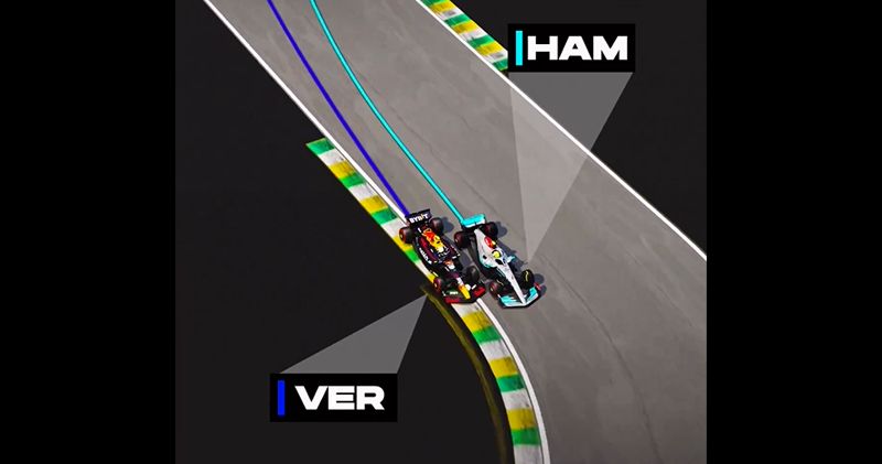 Video: De inhaalactie van Max Verstappen op Lewis Hamilton in 3D