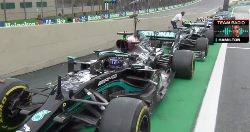 Video. Lewis Hamilton krijgt opvallende board-radio van zijn engineer
