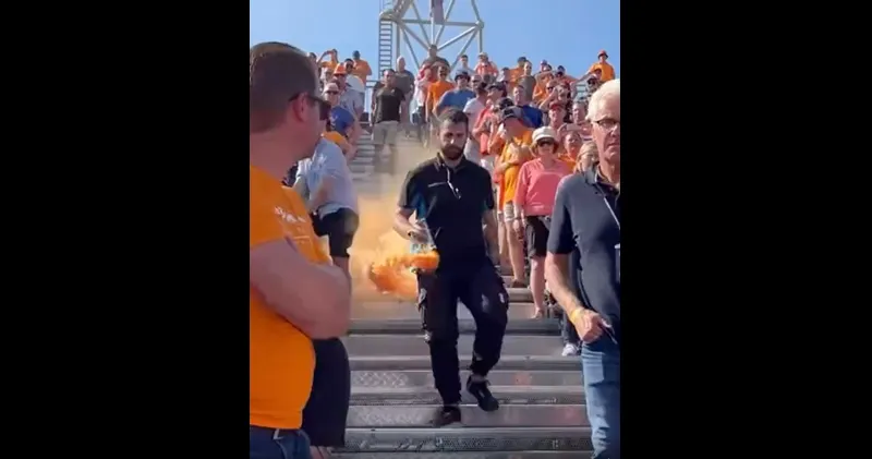 Video. Beveiliging op Zandvoort gooide zelf fakkel op circuit