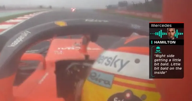 Video. Lewis Hamilton heeft problemen met zijn banden