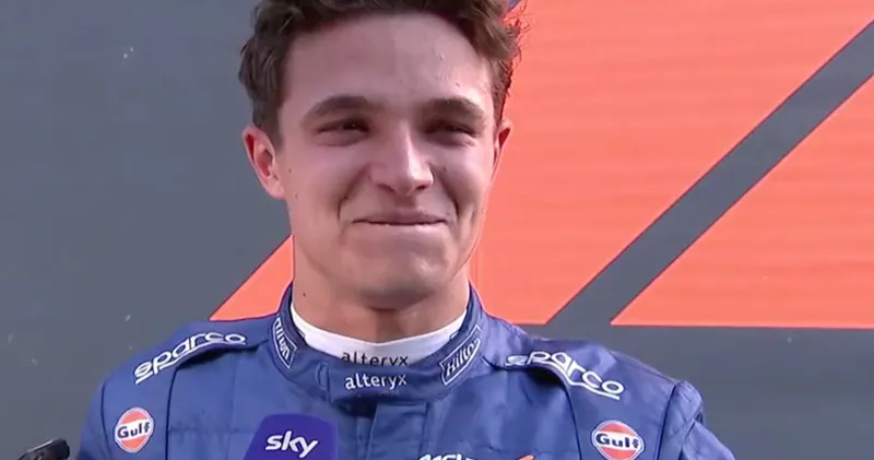 Video. Lando Norris krijgt slappe lach tijdens Sky-interview